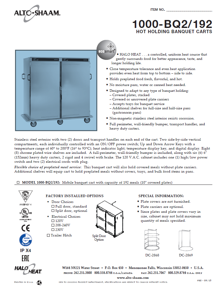 Specs Sheet