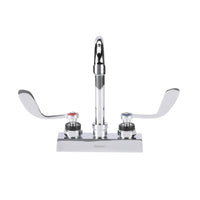 Encore 4" OC Deck Mount Faucet Ceramic Valves, 3-1/2" Rigid Gooseneck Spout, 4" Wrist Blade Handles