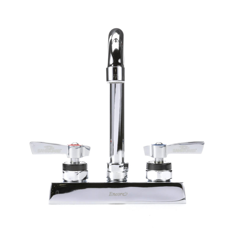Encore 4" OC Deck Mount Faucet, 3-1/2" Swivel Gooseneck Spout and Lever Handles