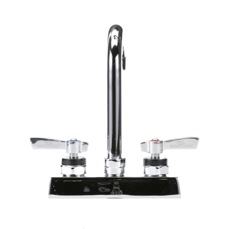 Encore 4" OC Deck Mount Faucet, 3-1/2" Swivel Gooseneck Spout and Lever Handles
