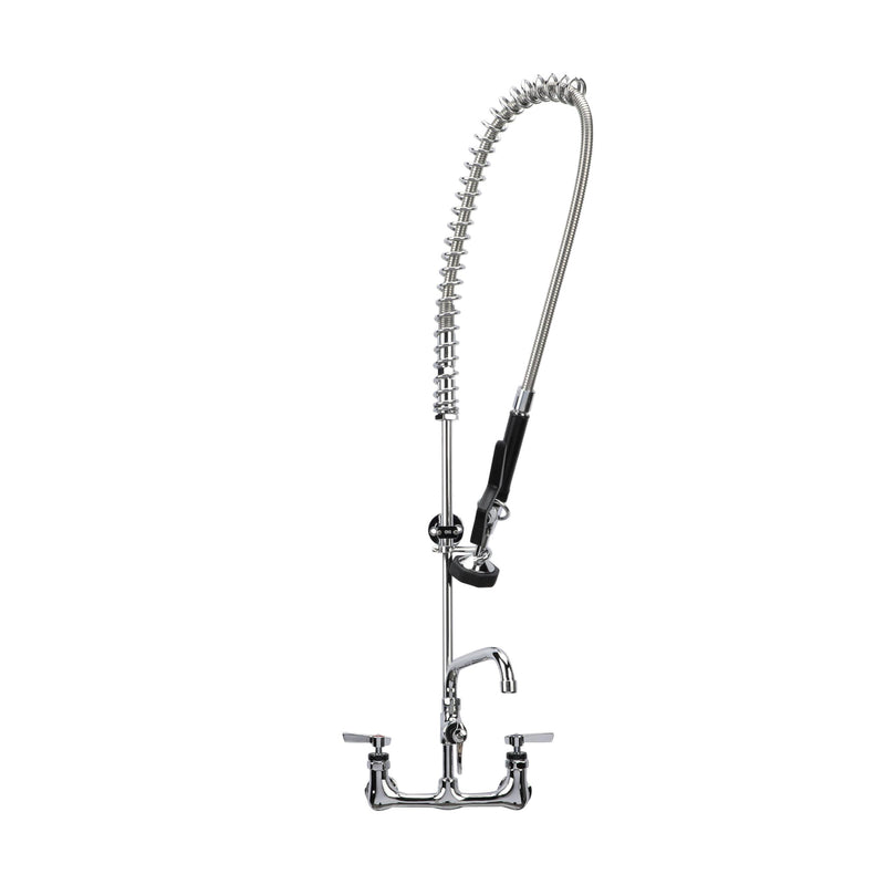Encore® 8" OC. Brass Chrome Plated Wall Mount Pre Rinse Assembly, 14" Add On Faucet