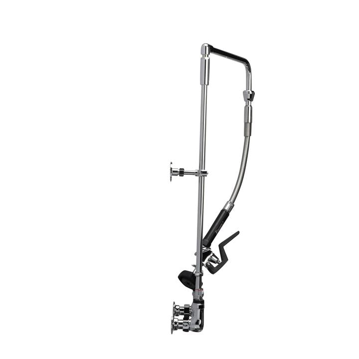 Component Encore Pre-Rinse Wall Mount Faucet, 12" Swivel Arm, 26" Riser