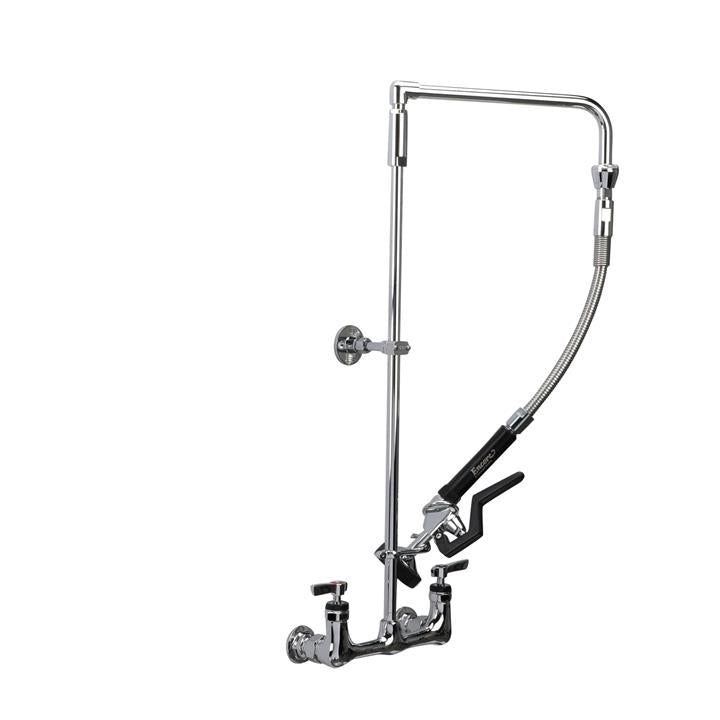 Component Encore Pre-Rinse Wall Mount Faucet, 12" Swivel Arm, 26" Riser