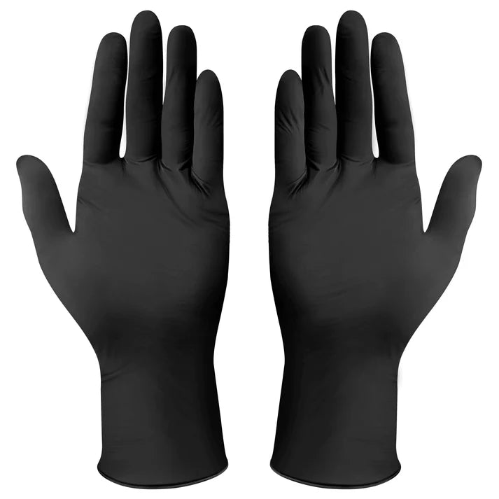 Winco Disposable Gloves, Nitrile, Medium, Black
