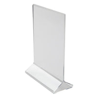 Winco Double Sided Menu Stand, Clear, 5" x 7" - ATCH-57