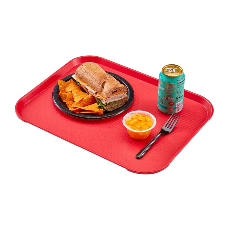 Cambro 10" x 14" Fast Food Tray, Red - 1014FF163, 24 /Case