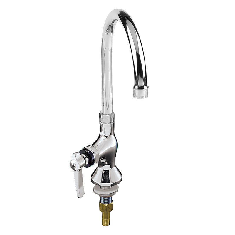 Encore® Brass Chrome Plated Single Pantry Deck Mount Faucet 6" Swivel Gooseneck Spout, Lever Handle