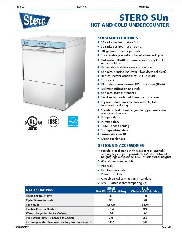 Spec Sheet