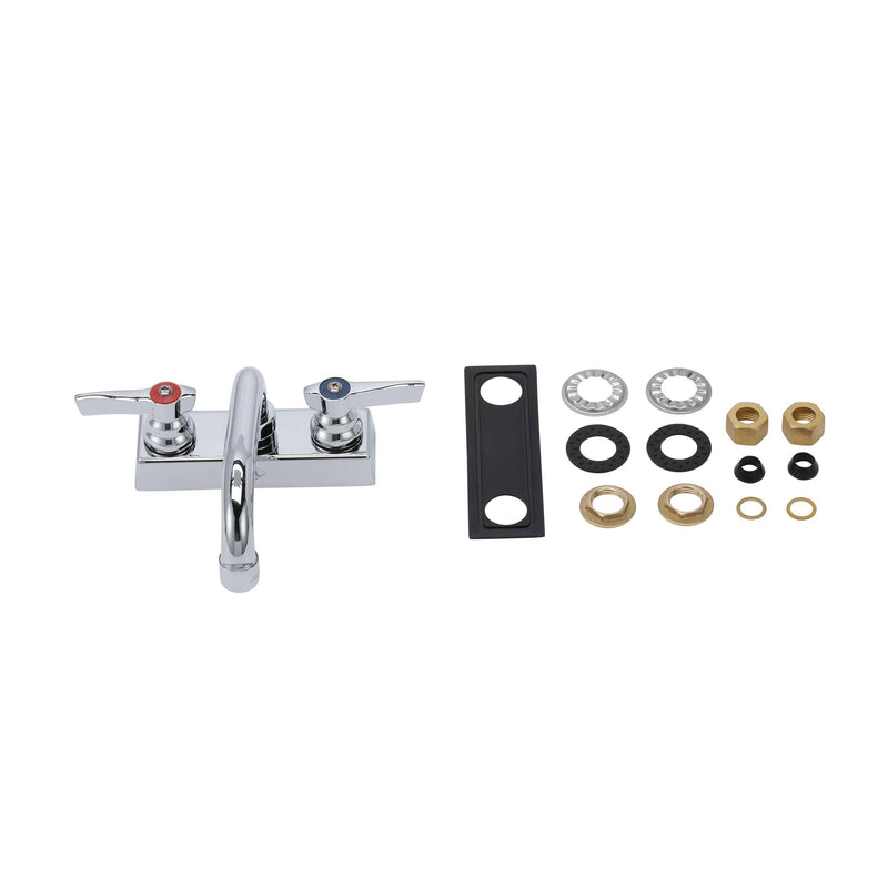 TOP-LINE® 4" OC Deck Mount Faucet Ceramic Valves with 8" Swivel Spout