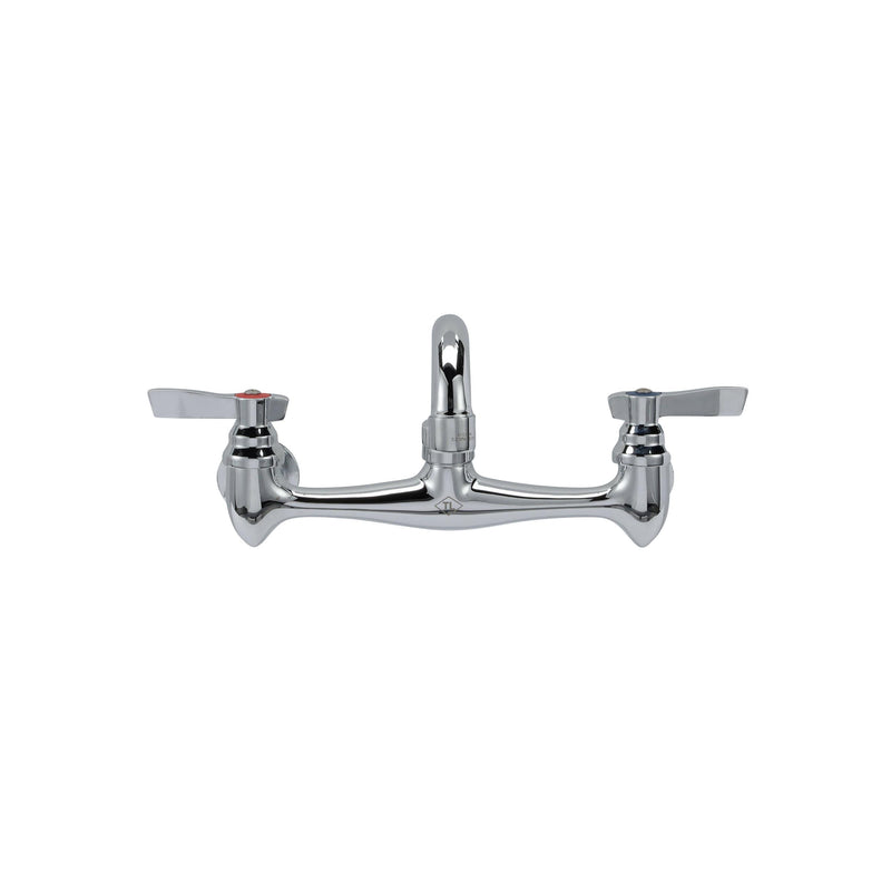 Component Top-Line Wall Mount Faucet 8" Centre, 14" Swivel Spout