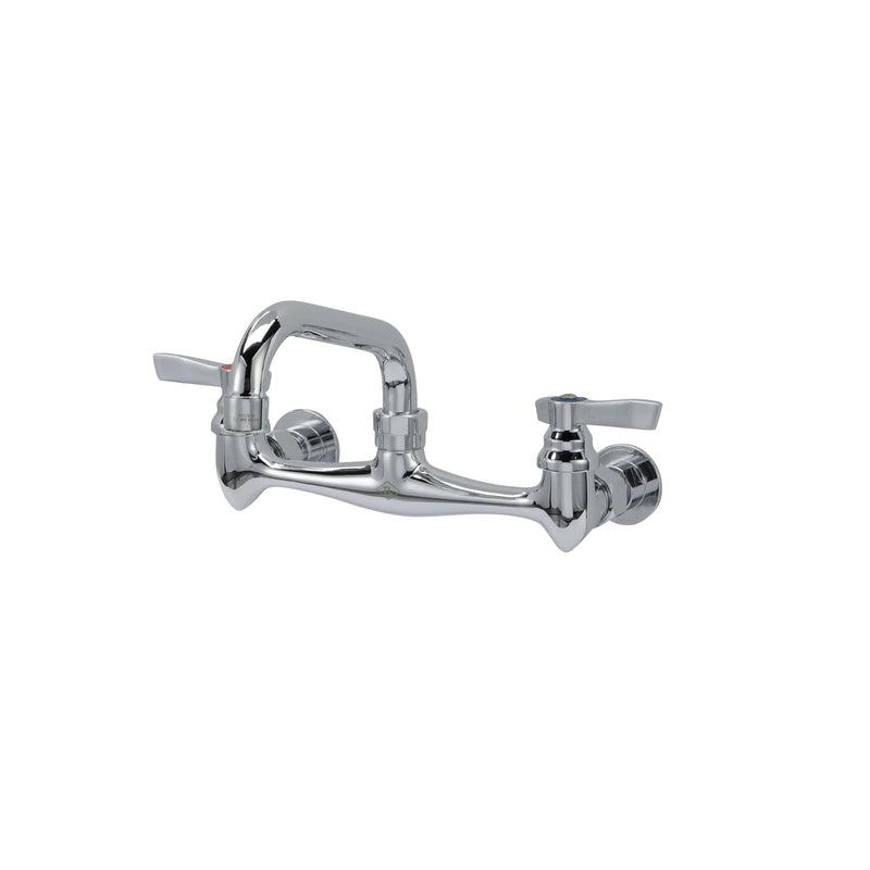 Component Top-Line Wall Mount Faucet 8" Centre, 10" Swivel Spout