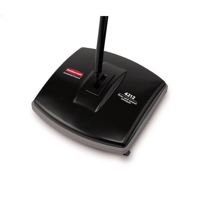 Rubbermaid 8" Single Brush Floor Sweeper, Black