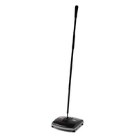 Rubbermaid 8" Single Brush Floor Sweeper, Black