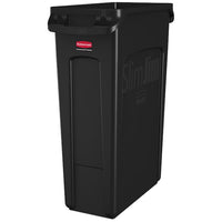 Rubbermaid Slim Jim 16 Gallon Rectangular Trash Can, Black