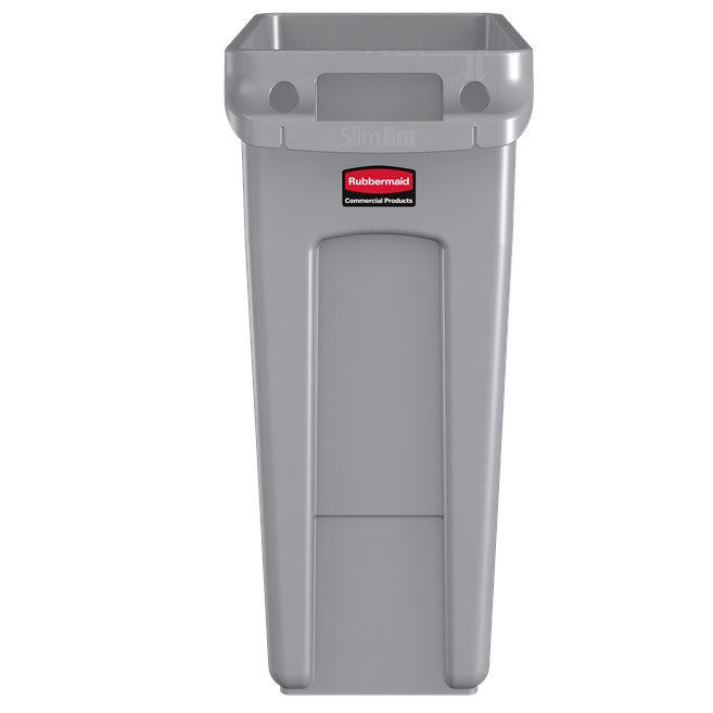 Rubbermaid Slim Jim 16 Gallon Rectangular Trash Can, Grey