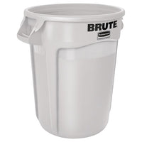 Rubbermaid Brute 32 Gallon Round Trash Can, White