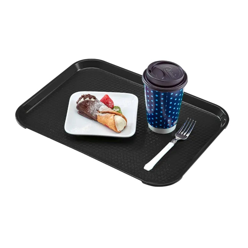 Cambro 10" x 14" Fast Food Tray, Black - 1014FF110