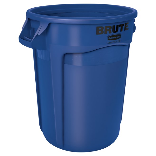 Rubbermaid Brute 32 Gallon Round Trash Can, Blue