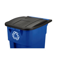 Rubbermaid Brute 50 Gallon Mobile Recycling Bin with Lid, Blue