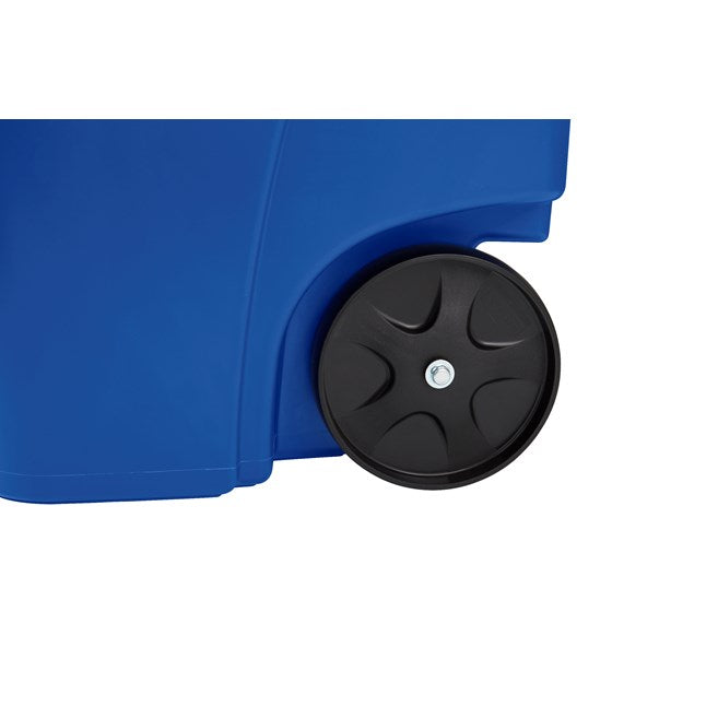 Rubbermaid Brute 50 Gallon Mobile Recycling Bin with Lid, Blue