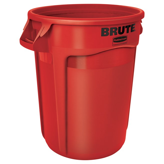 Rubbermaid Brute 32 Gallon Round Trash Can, Red