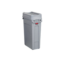 Rubbermaid Slim Jim Drop Shot Rectangular Trash Can Lid, Grey