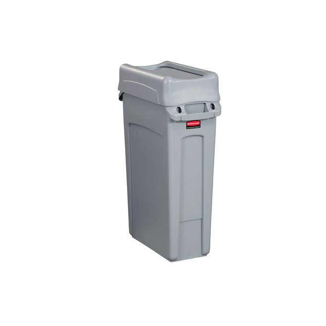 Rubbermaid Slim Jim Drop Shot Rectangular Trash Can Lid, Grey