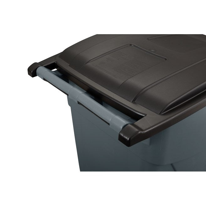 Rubbermaid Brute 50 Gallon Rectangular Mobile Trash Can with Lid, Grey