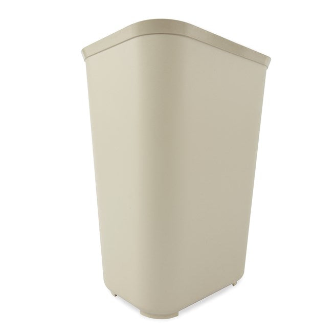 Rubbermaid 10 Gallon Rectangular Fire Resistant Wastebasket, Beige
