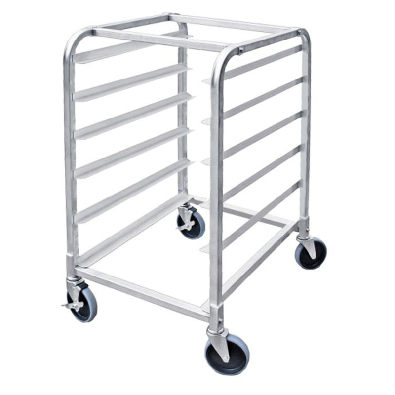 Nella 6 Tier Half Size Aluminum Curved Top Pan Rack 6" Spacing, 26.8” x 21.3” x 45”