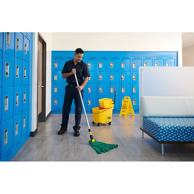 Rubbermaid Gripper 60" Clamp-Style Wet Mop Handle, Aluminum, Grey