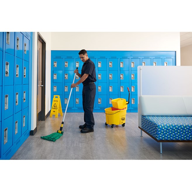 Rubbermaid Gripper 60" Clamp-Style Wet Mop Handle, Aluminum, Grey