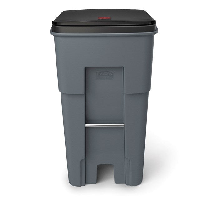 Rubbermaid Brute 65 Gallon Wheeled Rectangular Trash Can with Lid, Grey