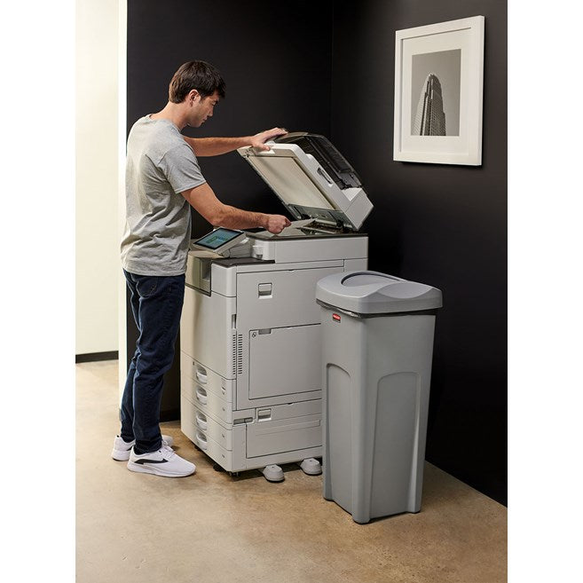 Rubbermaid Untouchable 23 Gallon Square Trash Can, Grey