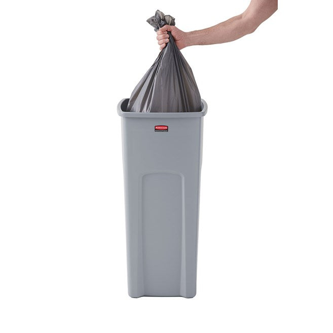 Rubbermaid Untouchable 23 Gallon Square Trash Can, Grey