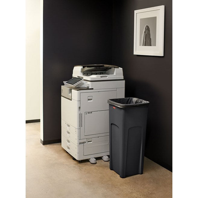 Rubbermaid Untouchable 23 Gallon Square Trash Can, Black