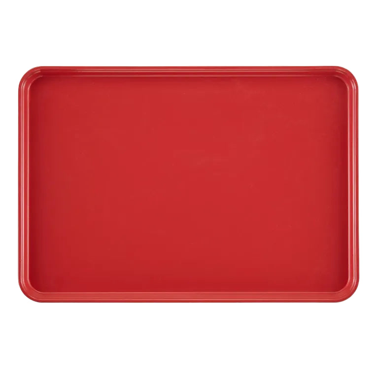 Cambro Camtray 17" x 25" Rectangular Fast Food Tray, Red 6 /Case