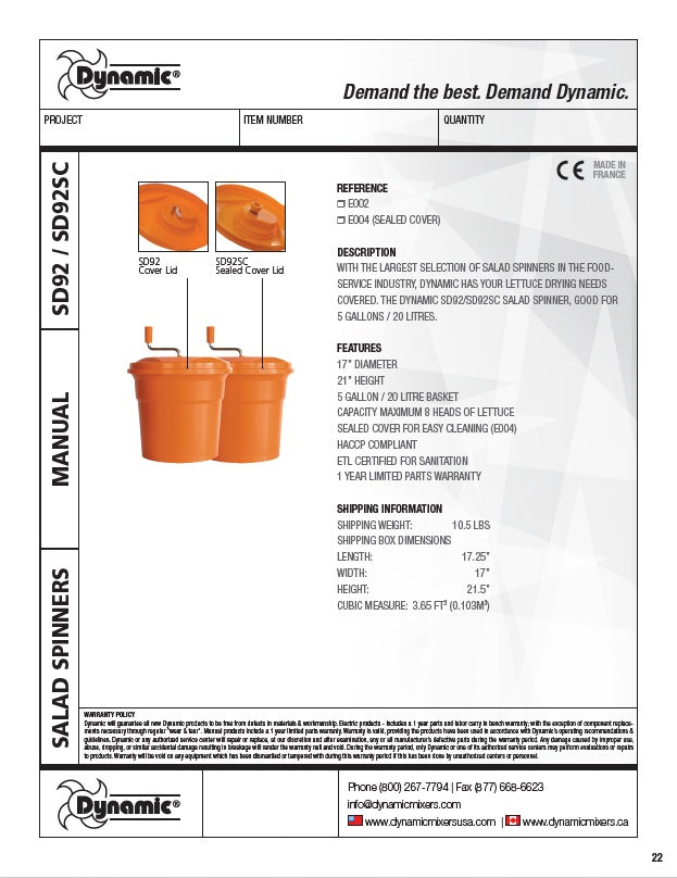 Spec Sheet
