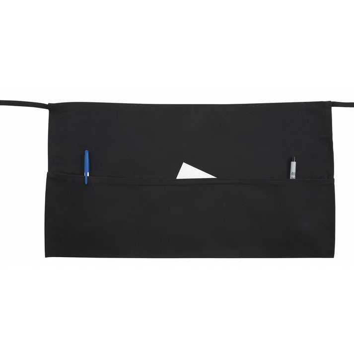 Winco Waist Apron with 3 Pockets, Black