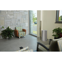 Rubbermaid 15 Gallon Metallic Round Open Top Satin Stainless Steel Trash Receptacle with Steel Liner