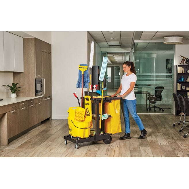 Rubbermaid Shelf Janitor Cart with Vinyl Zippered Bag