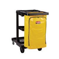 Rubbermaid Shelf Janitor Cart with Vinyl Zippered Bag
