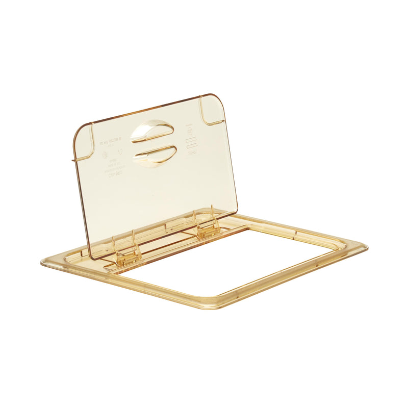 Cambro 20HPL150 1/2 Size High Heat Flip Lid Food Pan Cover, Amber