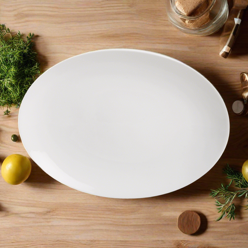 Cameo Imperial White 14" Coupe Oval Platter 12 /Case