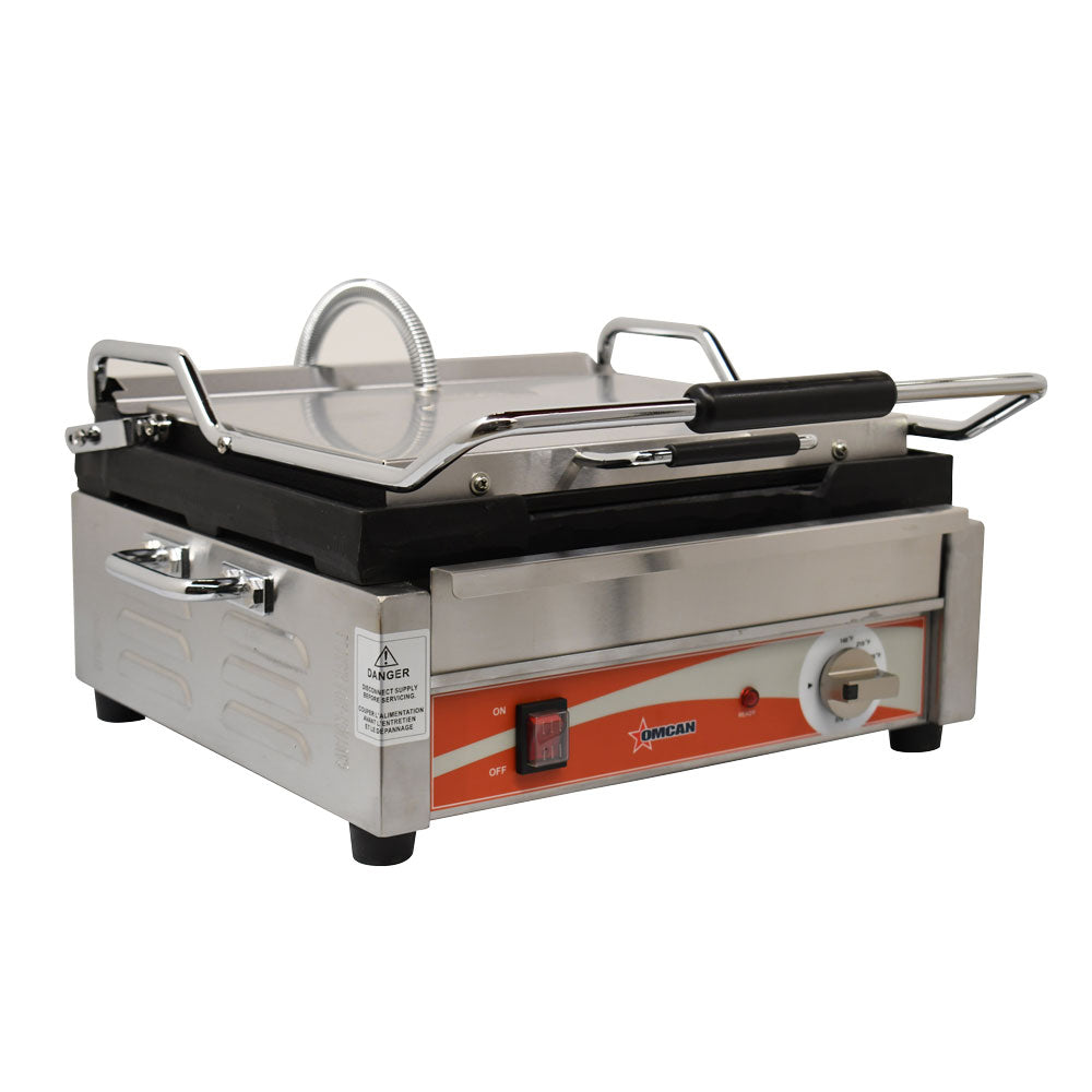 Nella 12" x 15" Single Panini Grill with Smooth Grill Surfaces 120V