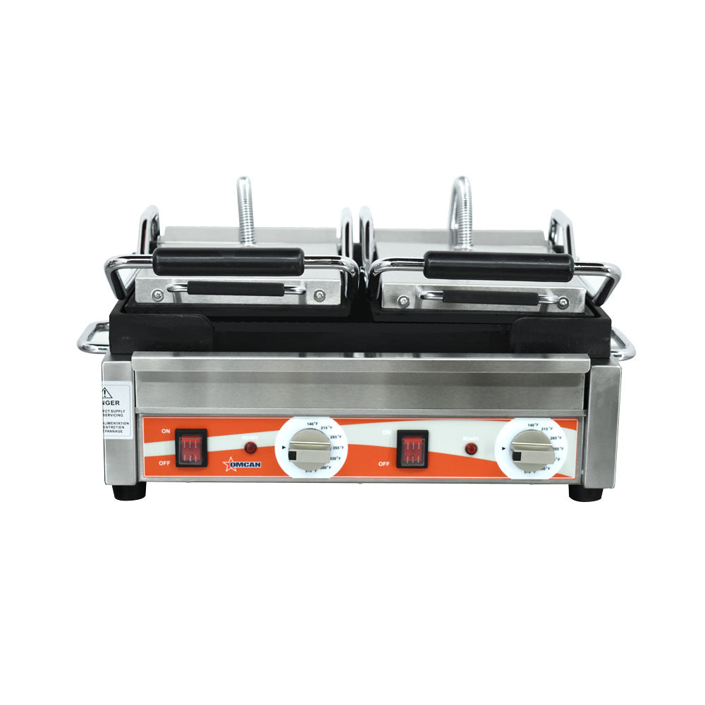 Nella 10" x 18" Double Panini Grill with Smooth Grill Surfaces, 220V