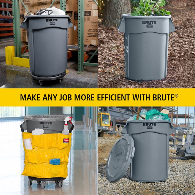 Rubbermaid Brute 44 Gallon Round Trash Can, Grey