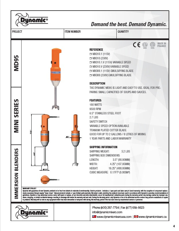 Spec Sheet