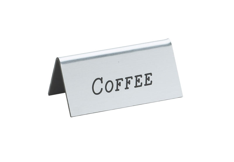 Cal-Mil "Coffee" Beverage Tent Sign, Silver, 3" x 1.5"