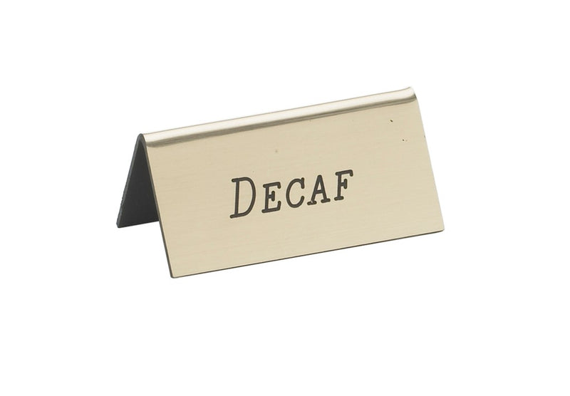 Cal-Mil "Decafe" Beverage Tent Sign, Silver, 3" x 1.5"